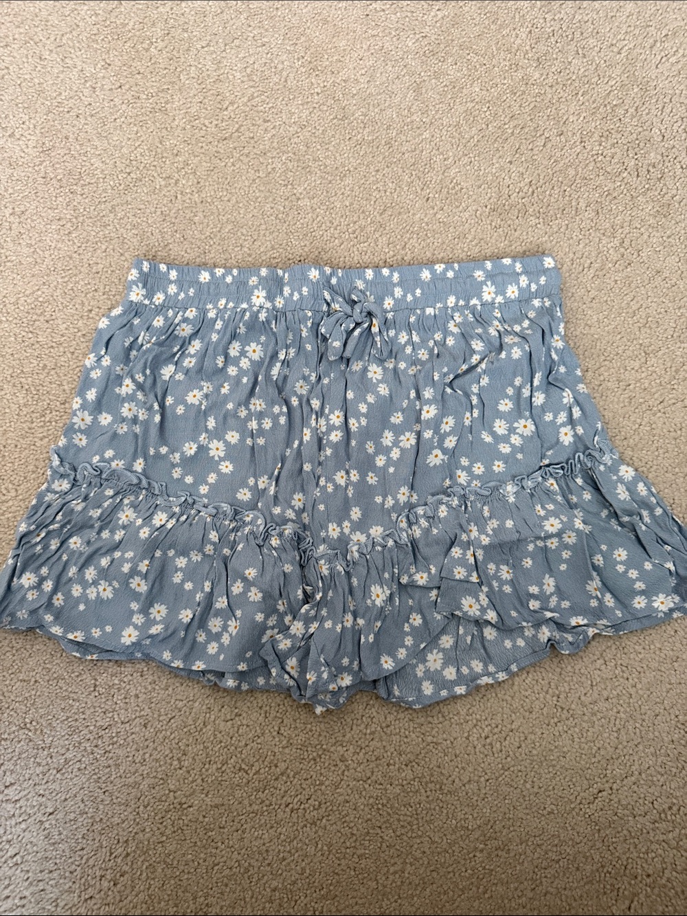 mittoshop Light Blue Daisy Ruffle Skort Shorts